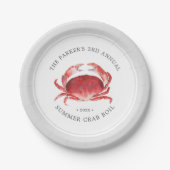 Crimson Crab | Crab Boil Event Grau Pappteller (Vorderseite)