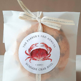 Crimson Crab | Crab Boil Event Runder Aufkleber