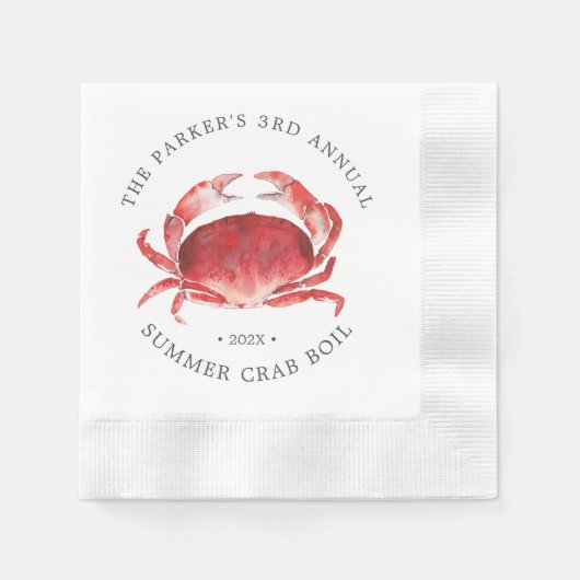 Crimson Crab | Crab Boil Event Serviette (Vorderseite)