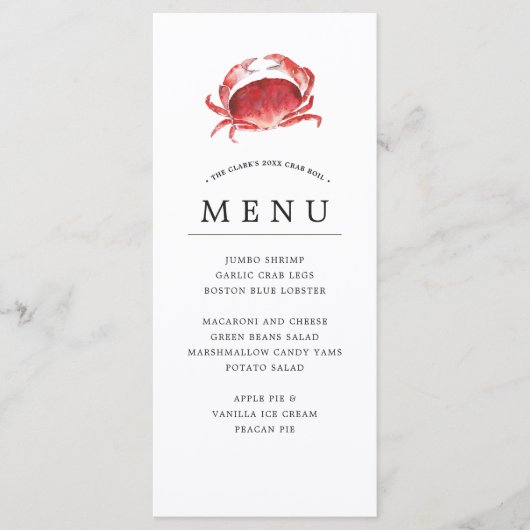 Crimson Crab| Crab Boil Event Theme Menükarte (Vorderseite)