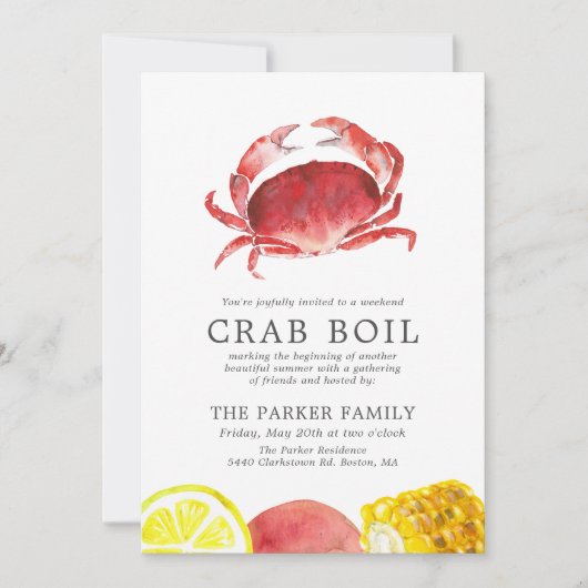 Crimson Crab| Risse abgestreift Einladung (Vorderseite)