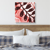 Crimson Currents – Modern Abstract Botanical Art Leinwanddruck (Insitu (Schlafzimmer))