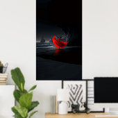 Crimson Dance: Einsamkeit an der dunklen Küste Poster (Heimbüro)