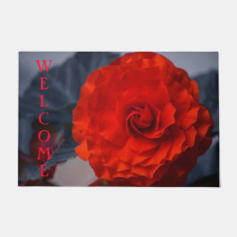 Crimson Double Begonia Door Mat Fußmatte