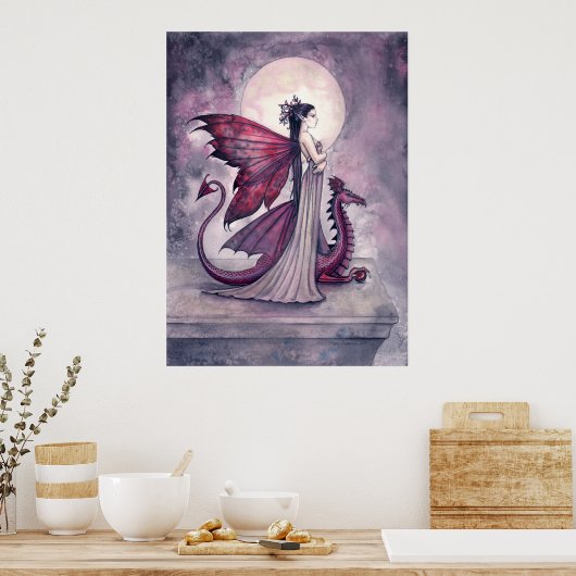 Crimson Dragon Fairy und Dragon Poster (Küche)