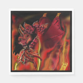 Crimson Dragon Paper Napkin Serviette