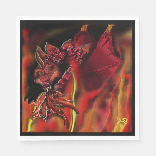 Crimson Dragon Paper Napkin Serviette (Vorderseite)