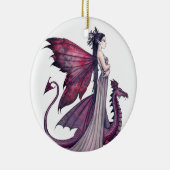 Crimson Dragon und Fairy Fantasy Art Keramikornament (Rechts)