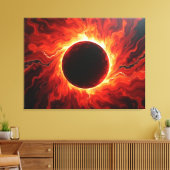 Crimson Eclipse - Fiery Red & Black 40"x32" Leinwanddruck (Insitu (Wohnzimmer))