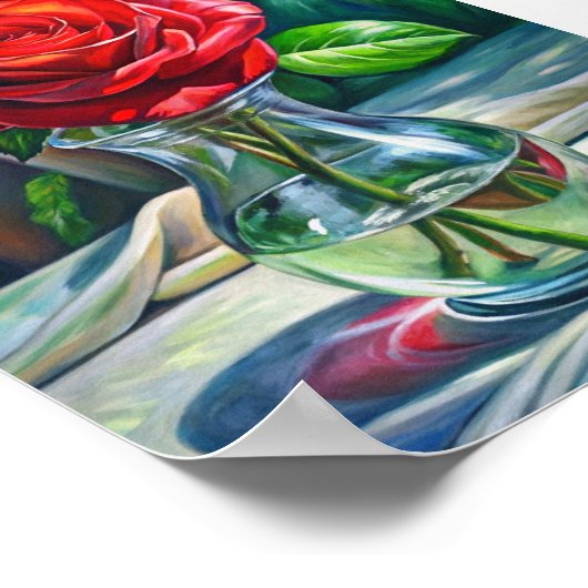 "Crimson Elegance" Poster (Ecke)