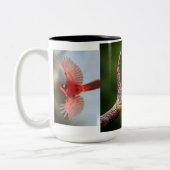 "Crimson Elegance: Red Bird Horn Designed Dining Zweifarbige Tasse (Links)
