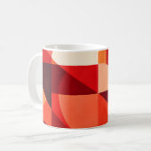 Crimson Ember Geometric Abstract Kaffeetasse (Vorderseite Links)