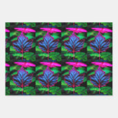 Crimson-Equent Blue - Vivid Leaf Wrapping Paper Geschenkpapier Set (Vorderseite 3)