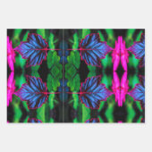 Crimson-Equent Blue - Vivid Leaf Wrapping Paper Geschenkpapier Set (Vorderseite)
