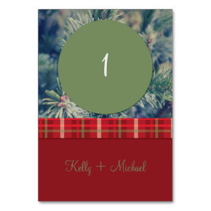 Crimson & Evergreen Weihnachten Tischnummer