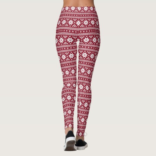 Crimson Fair Isle Leggings (Rückseite)