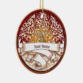 Crimson Family Tree Familienname Keramik Ornament (Rechts)