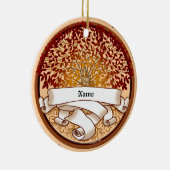 Crimson Family Tree Familienname Keramik Ornament (Rechts)