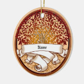 Crimson Family Tree Familienname Keramik Ornament (Links)
