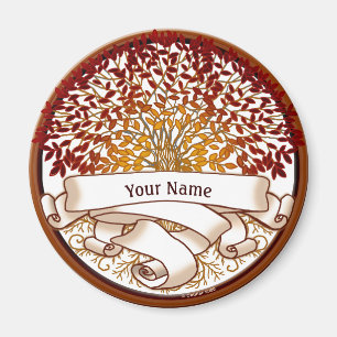 Crimson Family Tree Familienname Magnet