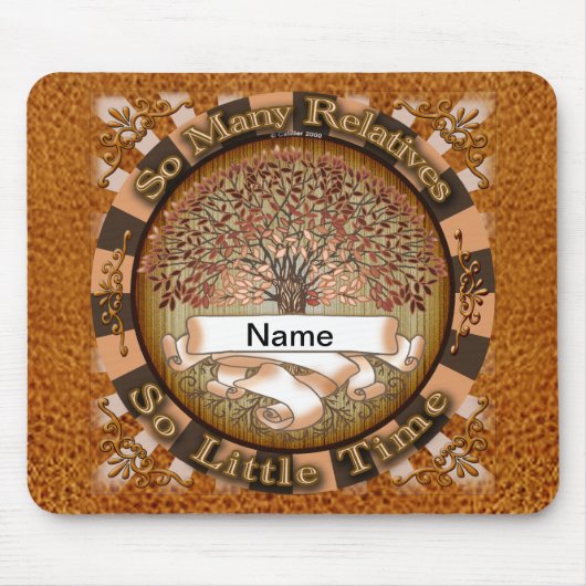 Crimson Family Tree Familienname Mousepad (Vorne)