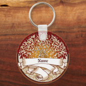 Crimson Family Tree Familienname Schlüsselanhänger (Vorderseite)