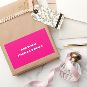 Crimson Festive Frohe Weihnachten Rechteckiger Aufkleber