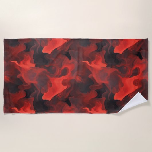 Crimson Fire Flow Strandtuch (Vorderseite)