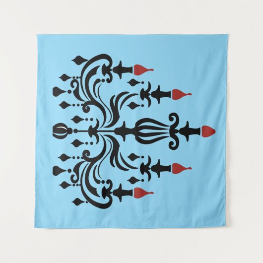 "Crimson Flames & Gothic Grace" Wandteppich (Vorderseite (Horizontal))