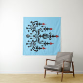 "Crimson Flames & Gothic Grace" Wandteppich (Beispiel (Horizontal))