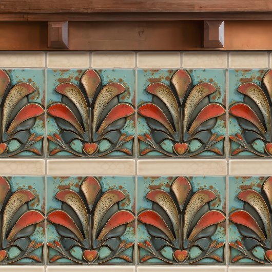 Crimson Flare - Mittelalter Moderne Keramik Tile Fliese