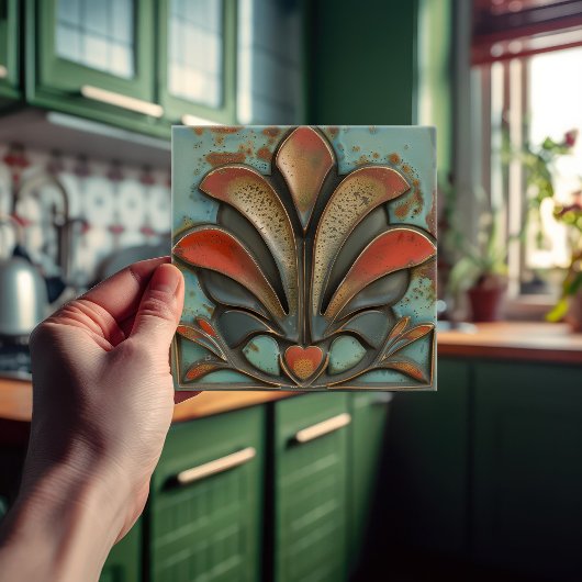 Crimson Flare - Mittelalter Moderne Keramik Tile Fliese