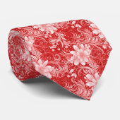 Crimson Floral Batik Krawatte (Gerollt)