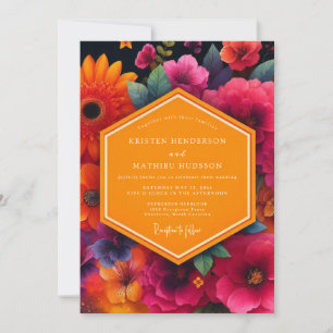 Crimson Floral Bloom Hochzeit Einladung