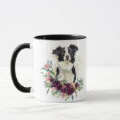 Crimson Floral Bouquet Border Collie Dog Tasse (Links)
