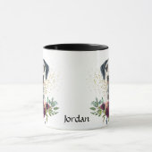 Crimson Floral Bouquet Dalmatiner Dog Tasse (Zentrum)