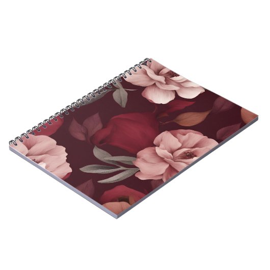 Crimson Floral Notebook Notizblock (Linke Seite)