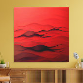 Crimson Flow – Abstract Red Waves of Motion Leinwanddruck (Insitu (Wohnzimmer))