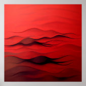 Crimson Flow – Abstract Red Waves of Motion Poster (Vorne)