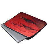 Crimson Flow – Abstrakte rote Bewegungsmuster Laptopschutzhülle (Vorne Knopf)