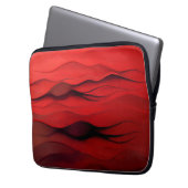 Crimson Flow – Abstrakte rote Bewegungsmuster Laptopschutzhülle (Vorderseite Links)