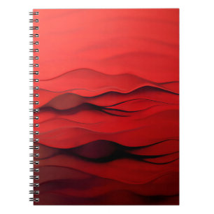 Crimson Flow – Abstrakte rote Bewegungsmuster Notizblock