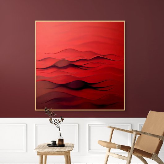 Crimson Flow – Abstrakte rote Bewegungsmuster Poster