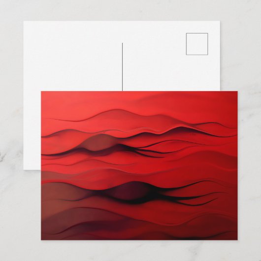 Crimson Flow – Abstrakte rote Bewegungsmuster Postkarte (Vorne/Hinten)