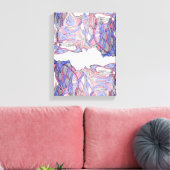 Crimson Flow Geometric Abstract Wall Decor Leinwanddruck (Insitu (Wohnzimmer))