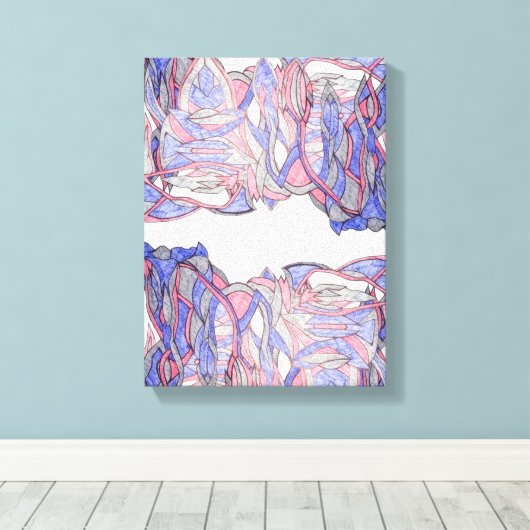 Crimson Flow Geometric Abstract Wall Decor Leinwanddruck (Insitu (Holzboden))