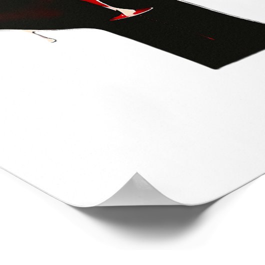 Crimson Flow – Grafischer Handausdruck Poster (Ecke)