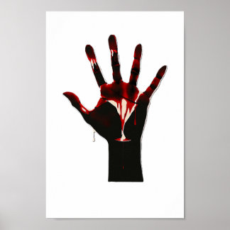 Crimson Flow – Grafischer Handausdruck Poster