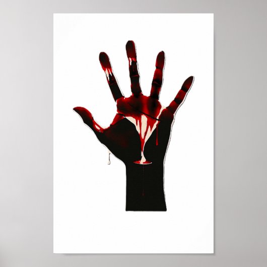 Crimson Flow – Grafischer Handausdruck Poster (Vorne)