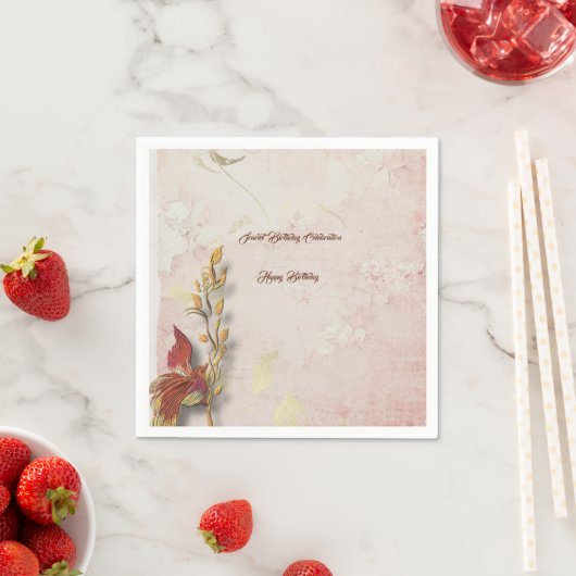 Crimson flüstert 40. Geburtstagszeitung Napkins Serviette (Beispiel)